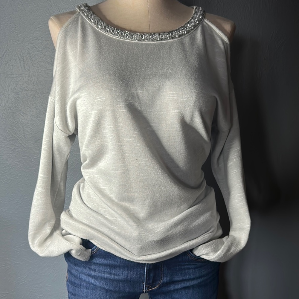 INC Embellished Long Sleeve Blouse